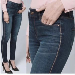 White House Black Market Gold Stripe Skimmer Ankle Jean